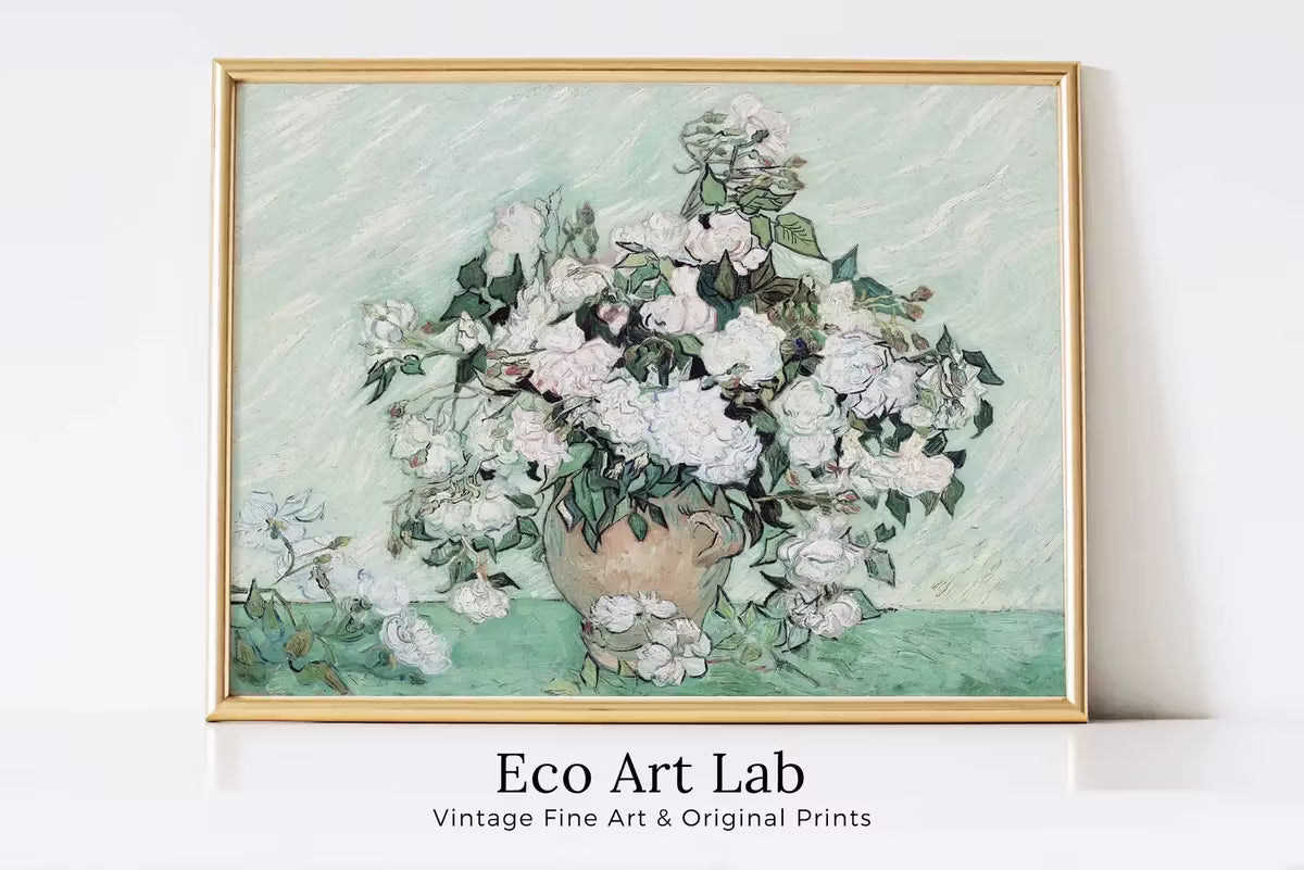 Roses Painting by Vincent van Gogh | Printable Neutral Still Life Art Print | Instant Download | Vintage Fine Art | Botanical Decor – Printable Wall Art