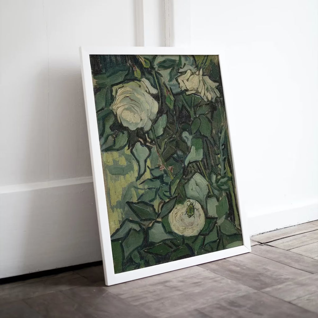Roses Painting Famous van Gogh Art Print. Instant Download Printable Garden van Gogh Fine Art. Vintage Botanical Art. White Roses Painting. – Printable Wall Art