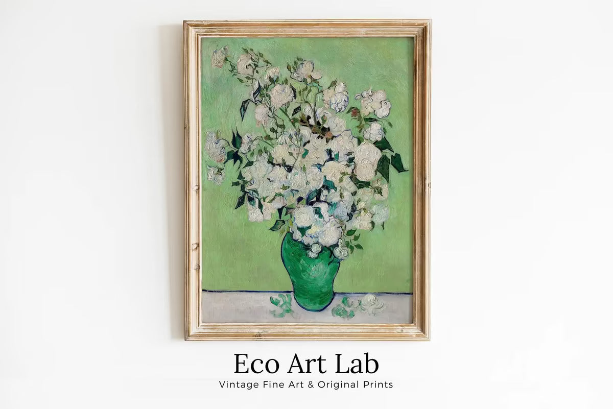 Roses Painting, Famous van Gogh Art Print. Instant Download Printable van Gogh Fine Art. Vintage Still Life White Roses Painting. – Printable Wall Art