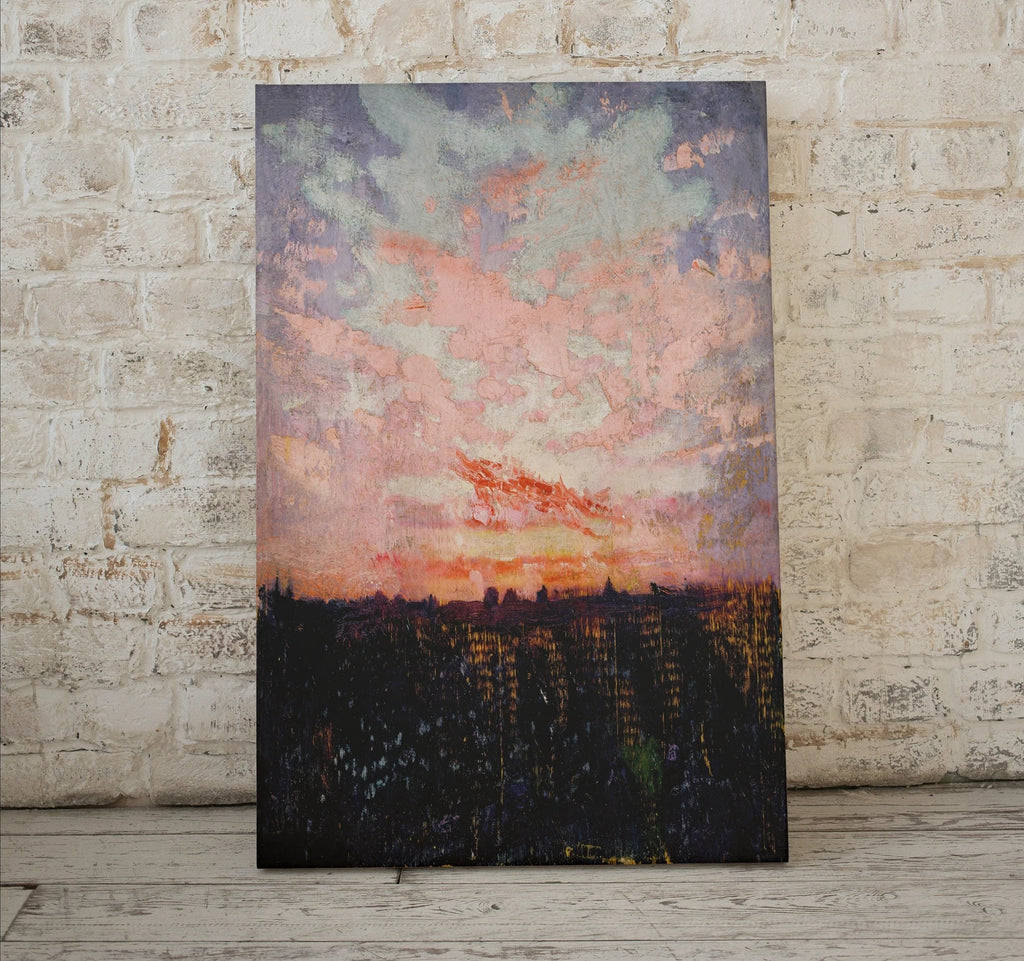 Included artwork preview showing first selection of artworks from Rustic Antique Moody Abstract Sunset Oil Painting. Instant Download Printable Wall Art. Abstract Vintage Sunset Painting Digital Print.
