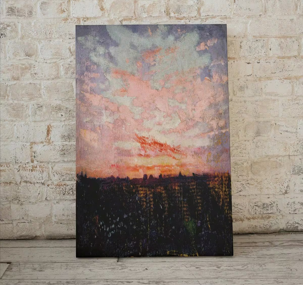 Rustic Antique Moody Abstract Sunset Oil Painting. Instant Download Printable Wall Art. Abstract Vintage Sunset Painting Digital Print – Printable Wall Art Set