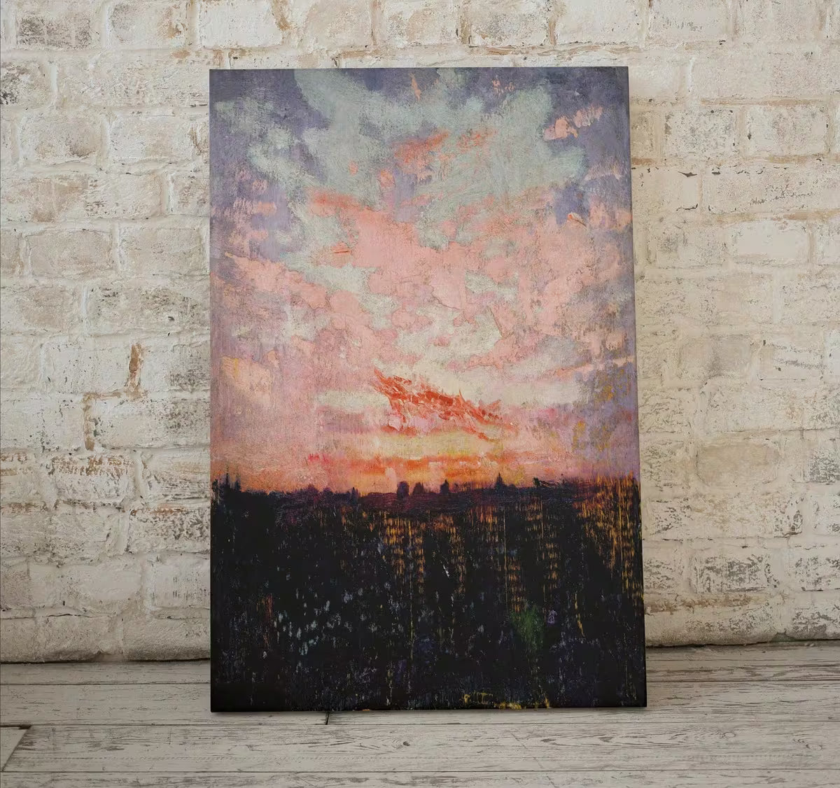 Rustic Antique Moody Abstract Sunset Oil Painting. Instant Download Printable Wall Art. Abstract Vintage Sunset Painting Digital Print – Printable Wall Art Set