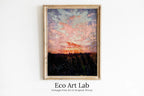 Detail view of artwork from Rustic Antique Moody Abstract Sunset Oil Painting. Instant Download Printable Wall Art. Abstract Vintage Sunset Painting Digital Print. (variation 1)