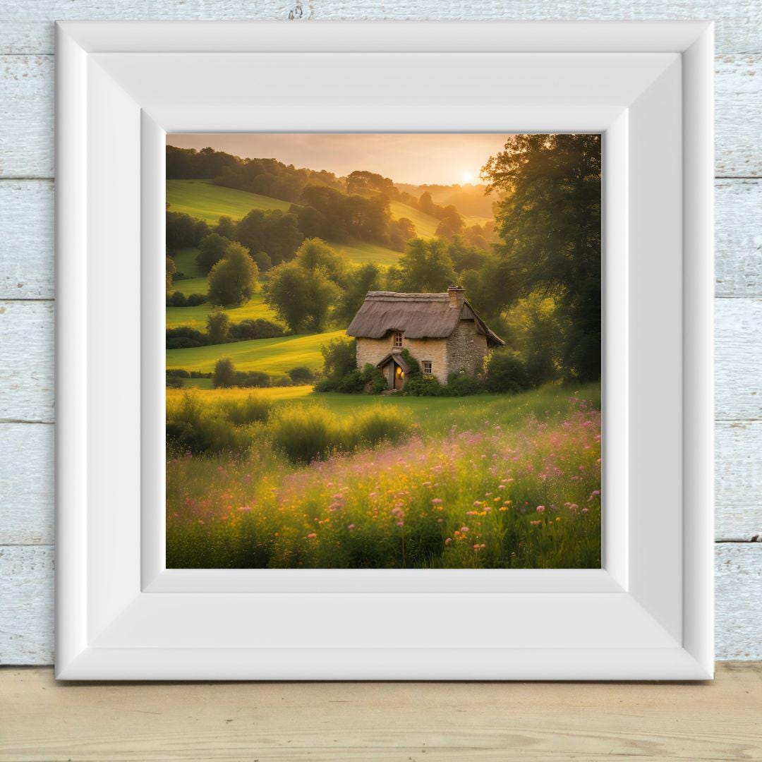 Rustic Cabin Printable Art. Landscape Decor for Home. Cottagecore Wall Art Digital Download – Printable Wall Art Digital Download – Digital Download