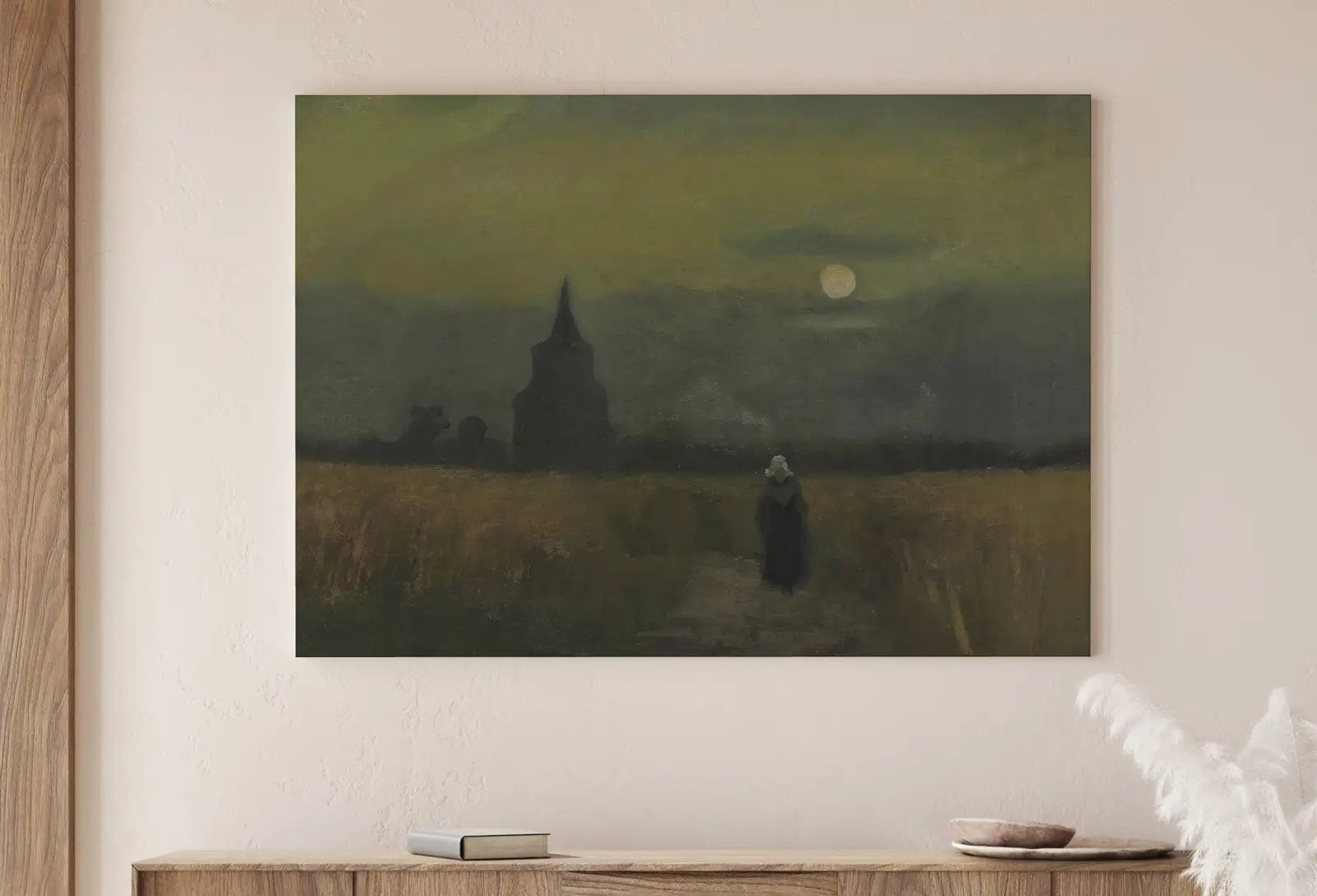 Paysage rustique et mélancolique. Peinture vintage de Vincent van Gogh. La vieille tour dans les champs, célèbre peinture. Impression murale imprimable. Téléchargement numérique.