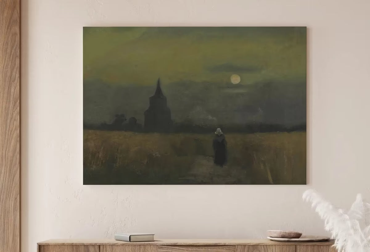 Rustic Moody Vintage Landscape Painting. Vincent van Gogh The old Tower in the Fields Famous Painting. Printable Wall Art.  – Printable Wall Art