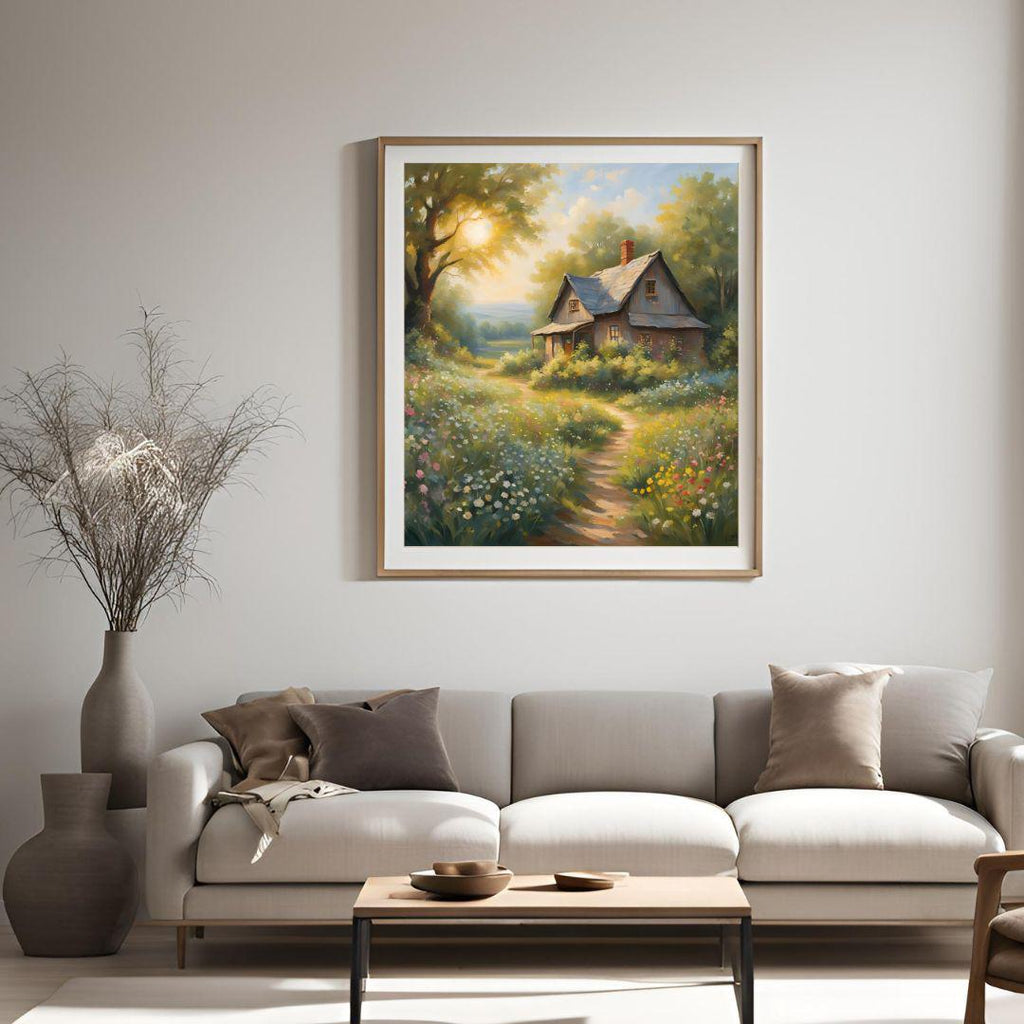 Rustic Wall Art Printable I Cabin Decor for Home I Wildflowers Square Art Design – Printable Wall Art Digital Download – Digital Download