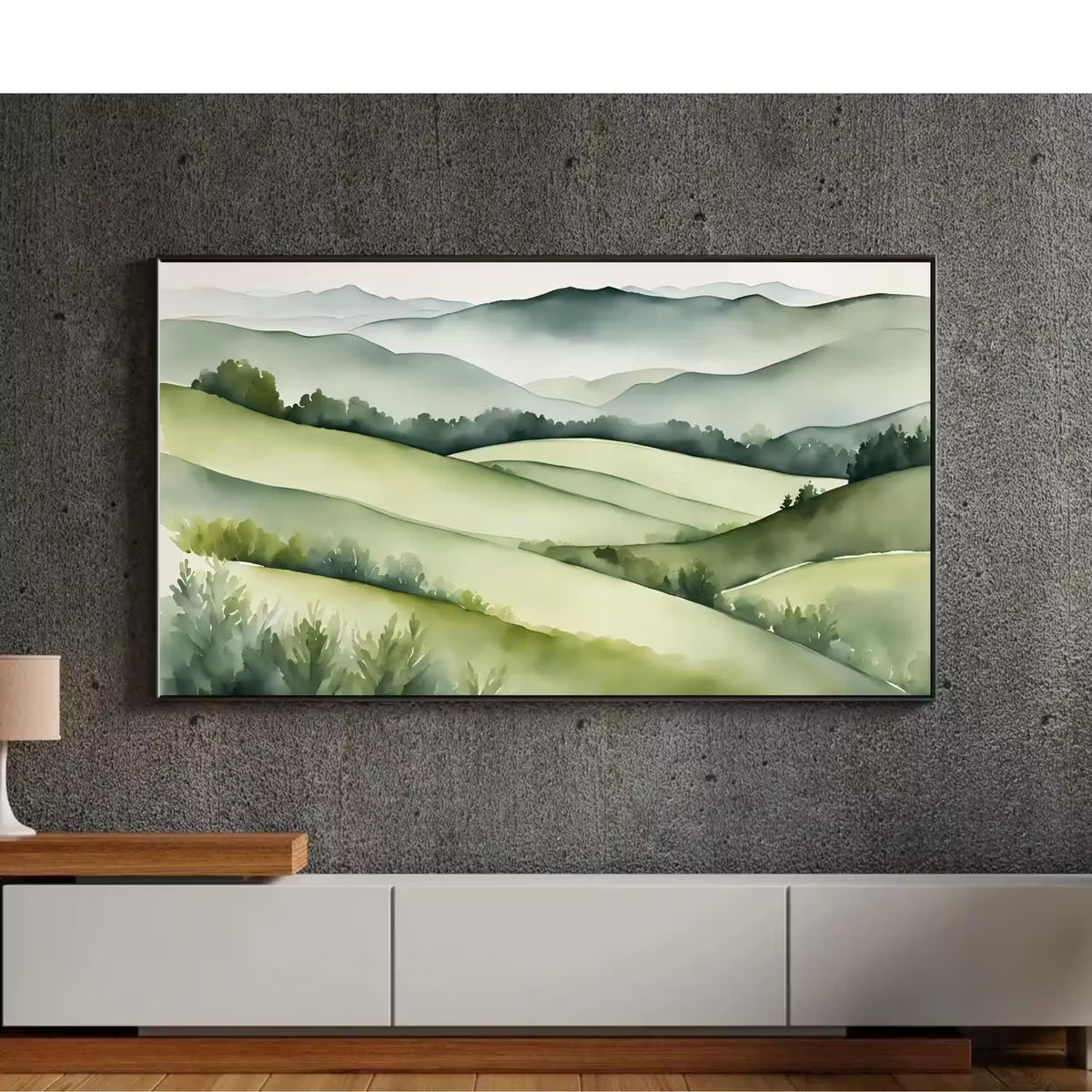 Sage Green Art For Frame TV. Countryside Decor For Samsung Frame TV. Watercolor Home Design For Frame TV 4K. – Frame TV  Art