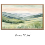 Sage Green Art For Frame TV I Countryside Decor For Samsung Frame TV I Minimalist Home 4K Wall Art – Frame TV  Art