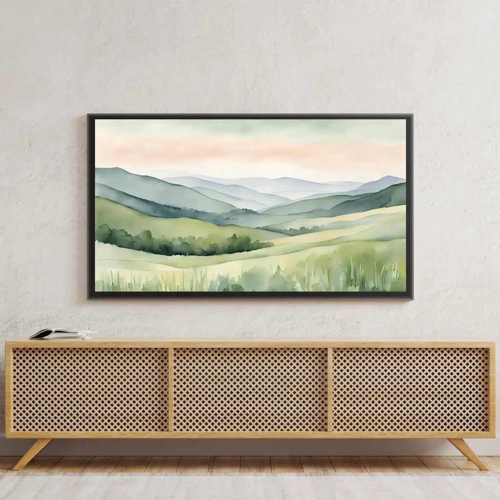 Sage Green Art For Frame TV I Countryside Decor For Samsung Frame TV I Minimalist Home 4K Wall Art – Frame TV Digital Download Art – Digital Download
