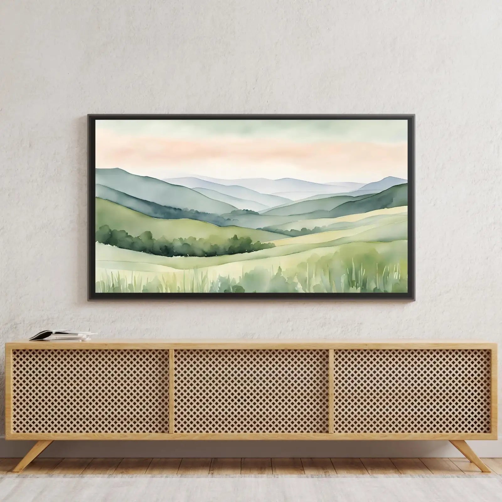 Sage Green Art For Frame TV I Countryside Decor For Samsung Frame TV I Minimalist Home 4K Wall Art – Frame TV Digital Download Art – Digital Download