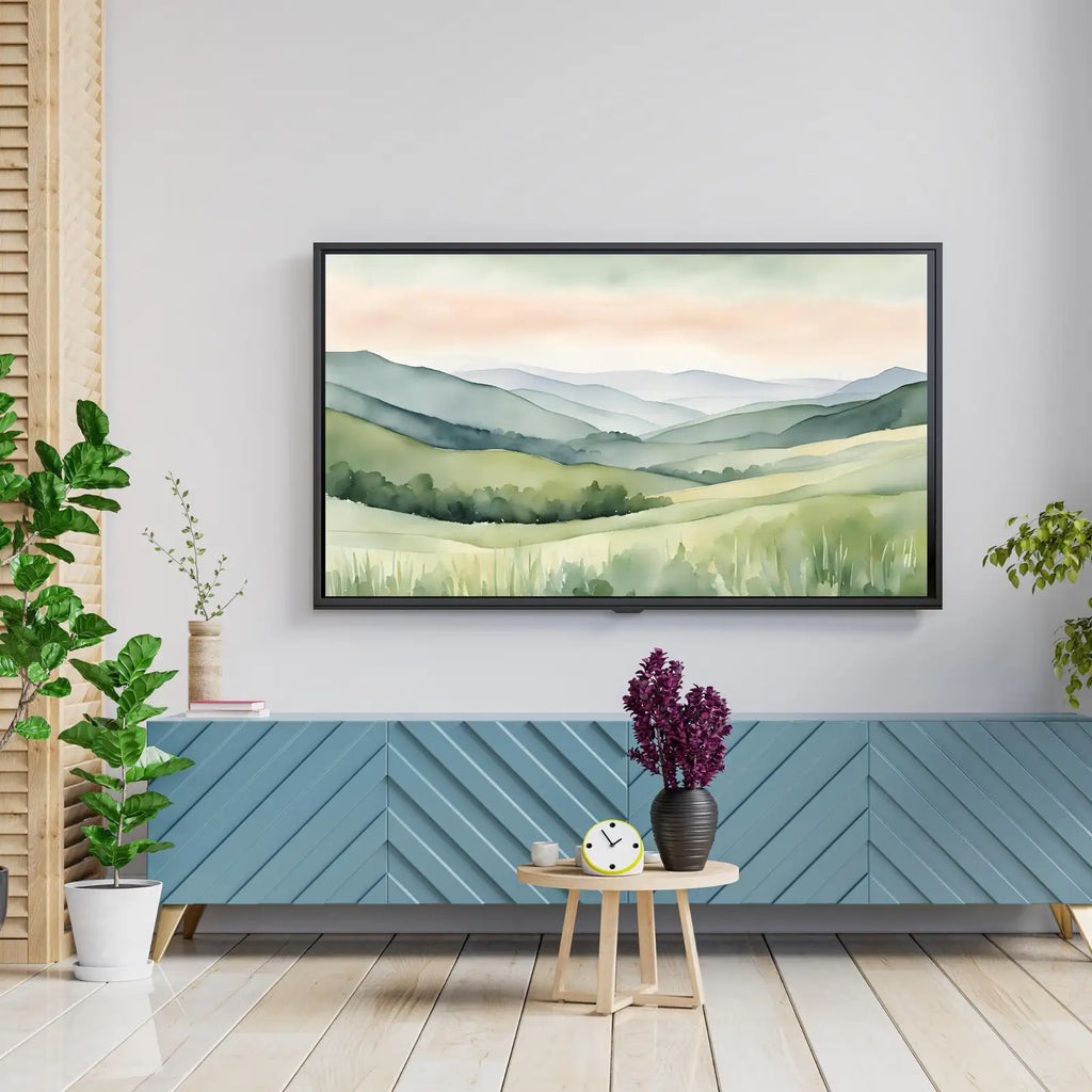 Sage Green Art For Frame TV I Countryside Decor For Samsung Frame TV I Minimalist Home 4K Wall Art – Frame TV Digital Download Art – Digital Download