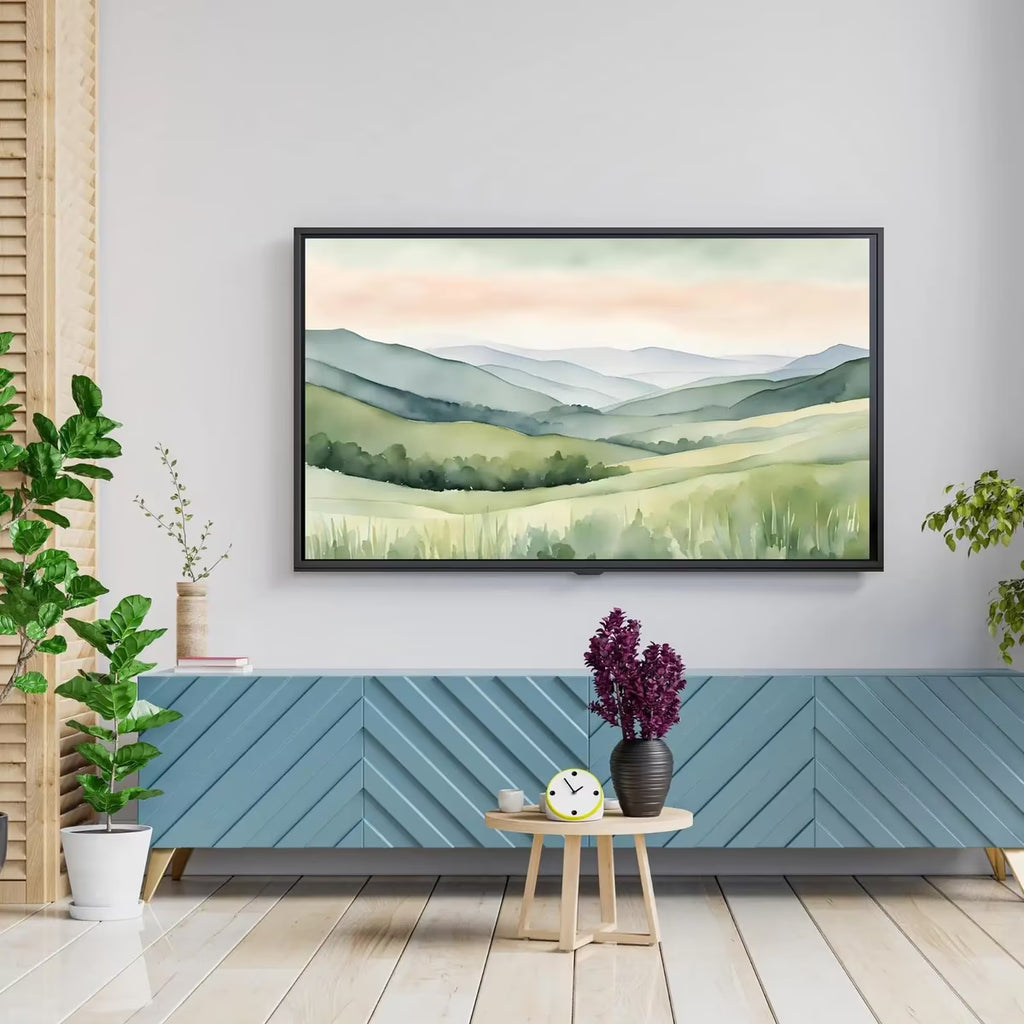 Sage Green Art For Frame TV I Countryside Decor For Samsung Frame TV I Minimalist Home 4K Wall Art – Frame TV  Art
