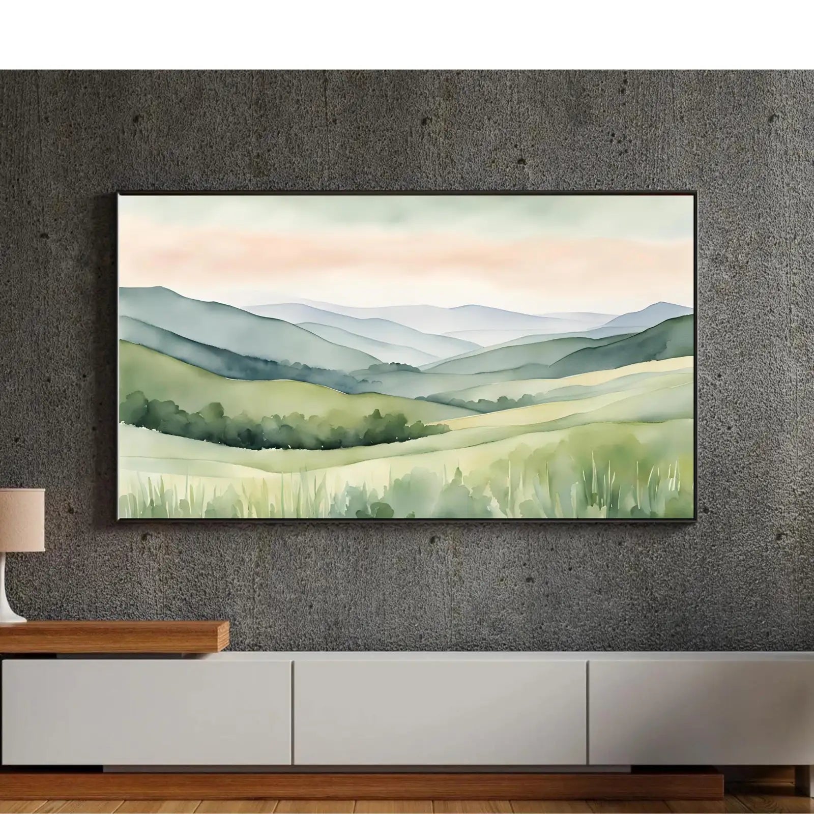Sage Green Art For Frame TV I Countryside Decor For Samsung Frame TV I Minimalist Home 4K Wall Art – Frame TV Digital Download Art – Digital Download
