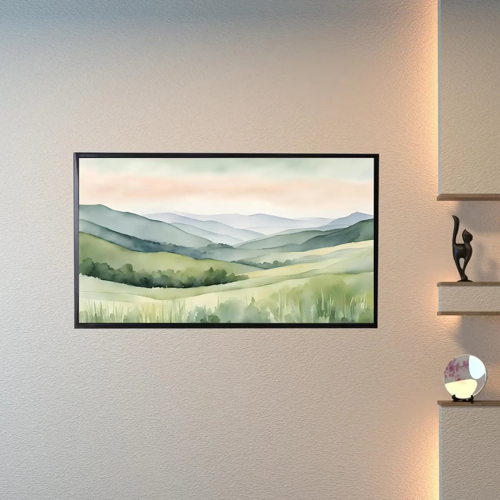 Sage Green Art For Frame TV I Countryside Decor For Samsung Frame TV I Minimalist Home 4K Wall Art – Frame TV  Art