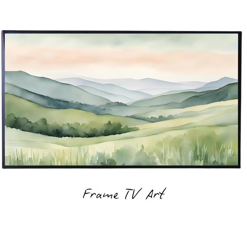 Sage Green Art For Frame TV I Countryside Decor For Samsung Frame TV I Minimalist Home 4K Wall Art – Frame TV  Art
