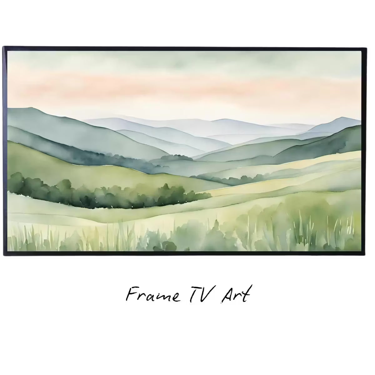 Sage Green Art For Frame TV I Countryside Decor For Samsung Frame TV I Minimalist Home 4K Wall Art – Frame TV  Art