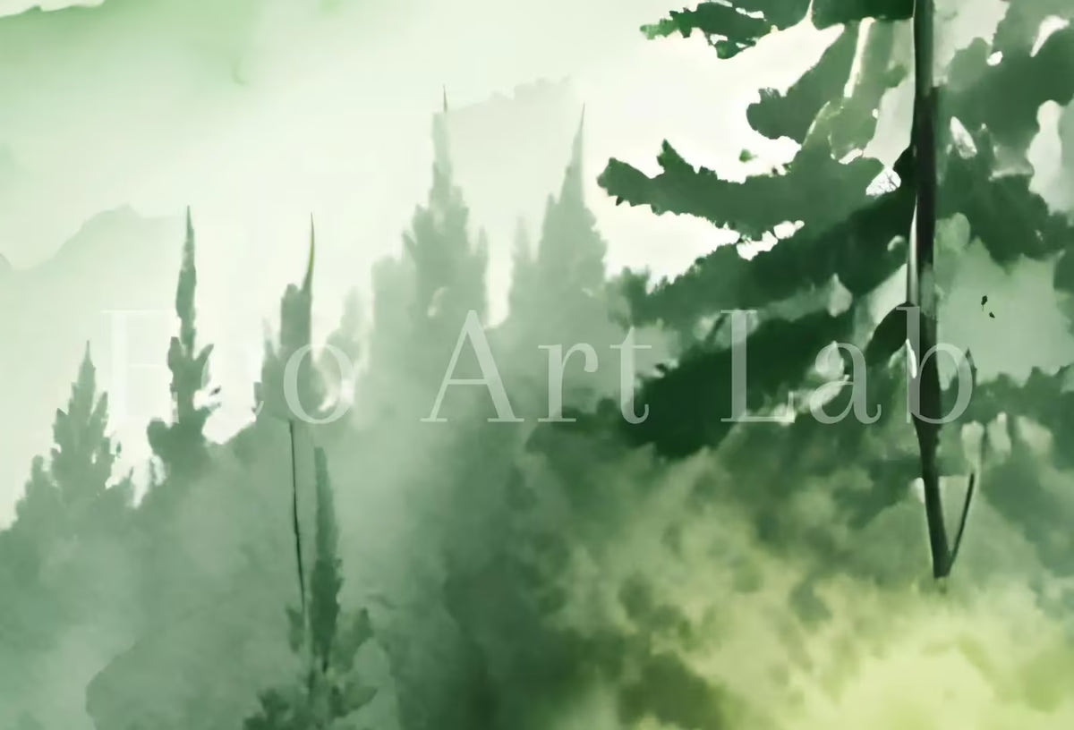 Sage Green Mountain Forest 3 Piece Wall Art. Watercolor Mountain Triptych Printable Painting.  – Printable Wall Art