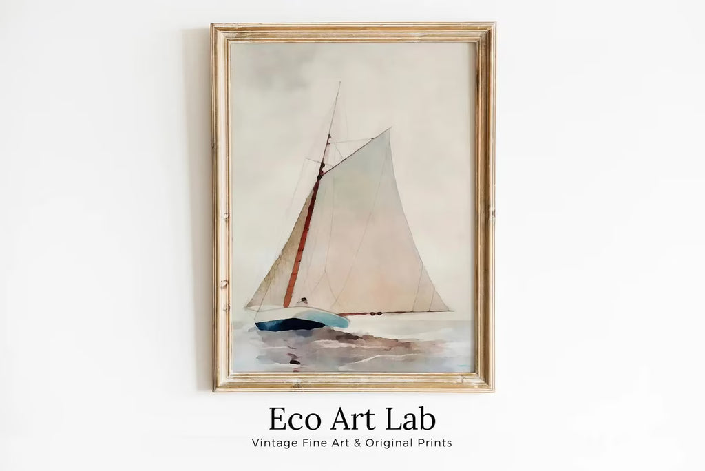 Sail Boat At Sea Print, Nautical Wall Decor, Sailboat Print Boat Art, Vertical Printable Wall Art, Digital Print, Print Wall Art, Boat Print – Printable Wall Art