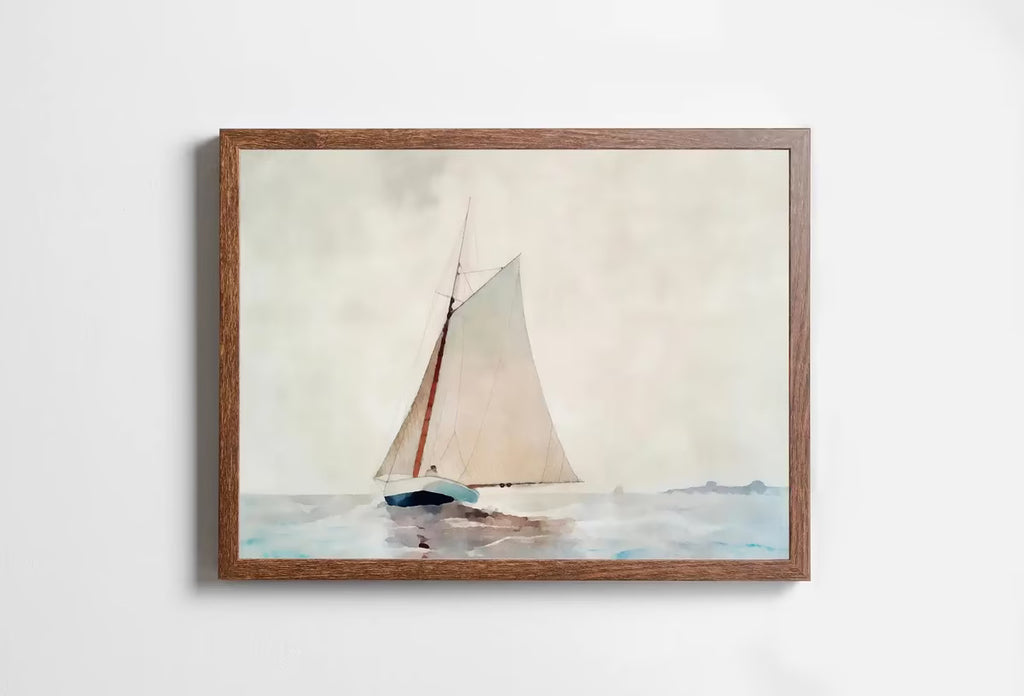 Sail Boat At Sea Print, Nautical Wall Decor, Sailboat Print Boat Art, Printable Wall Art Prints, Digital Print, Print Wall Art, Boat Print – Printable Wall Art