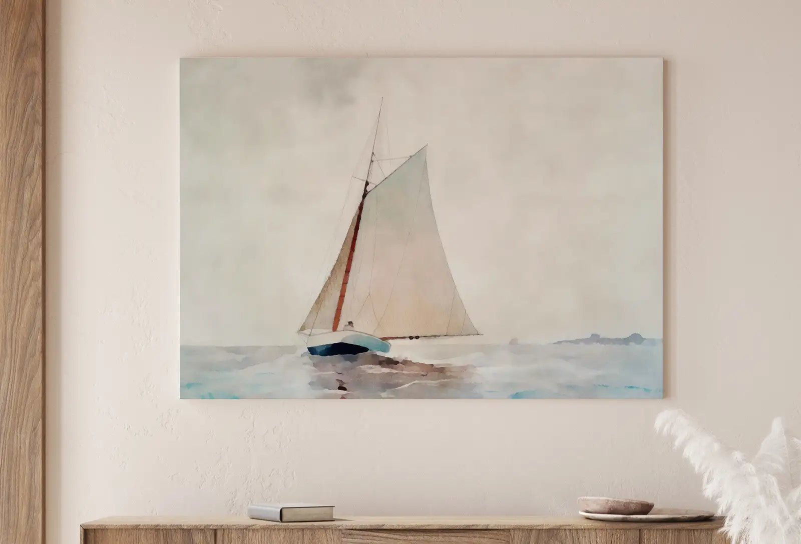 Sail Boat At Sea Print, Nautical Wall Decor, Sailboat Print Boat Art, Printable Wall Art Prints, Digital Print, Print Wall Art, Boat Print – Printable Wall Art Digital Download – Digital Download