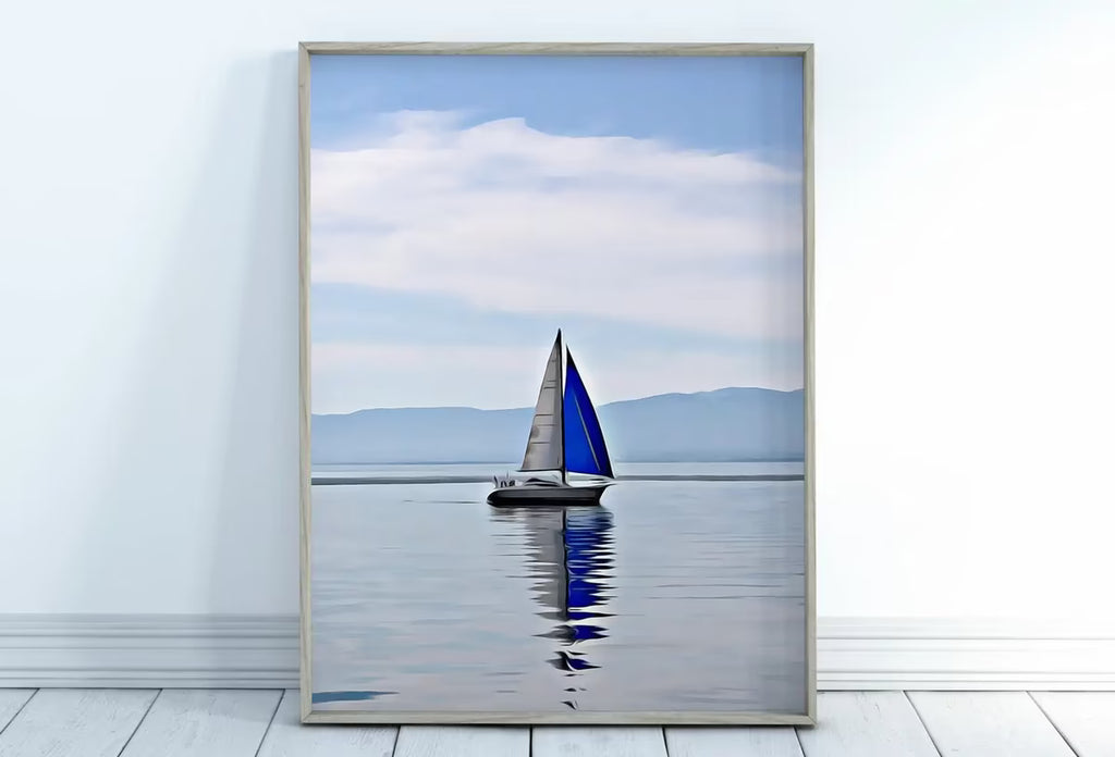 Sailboat Painting Nautical Wall Art. Instant Download Sailboat Print. Digital Painting of Boats. Boat Artwork. Printable Sailing Prints – Printable Wall Art
