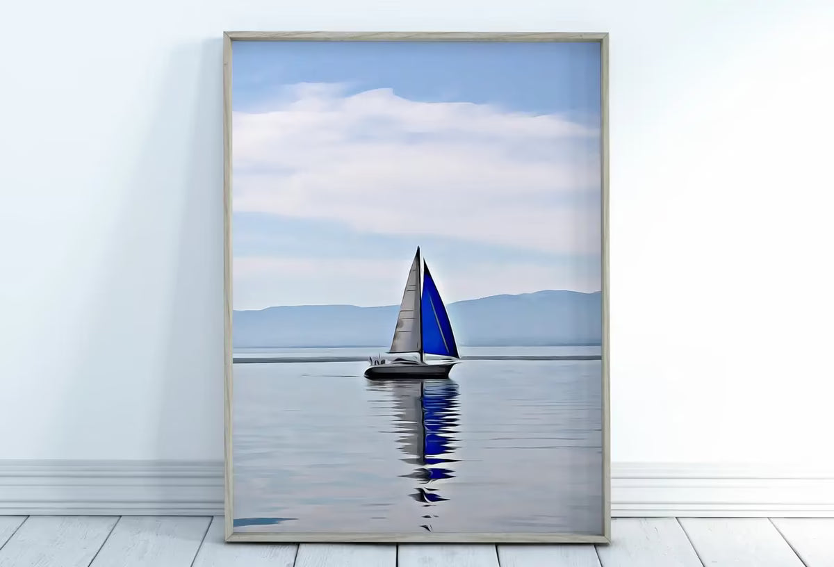 Sailboat Painting Nautical Wall Art. Instant Download Sailboat Print. Digital Painting of Boats. Boat Artwork. Printable Sailing Prints – Printable Wall Art
