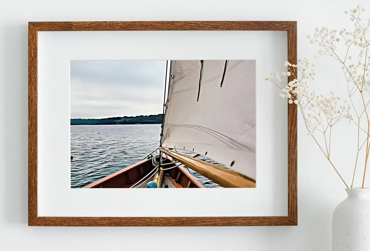 Sailboat Painting Nautical Wall Art. Instant Download Sailboat Print. Seascape Digital Painting of Boats Artwork. Printable Sailing Prints – Printable Wall Art