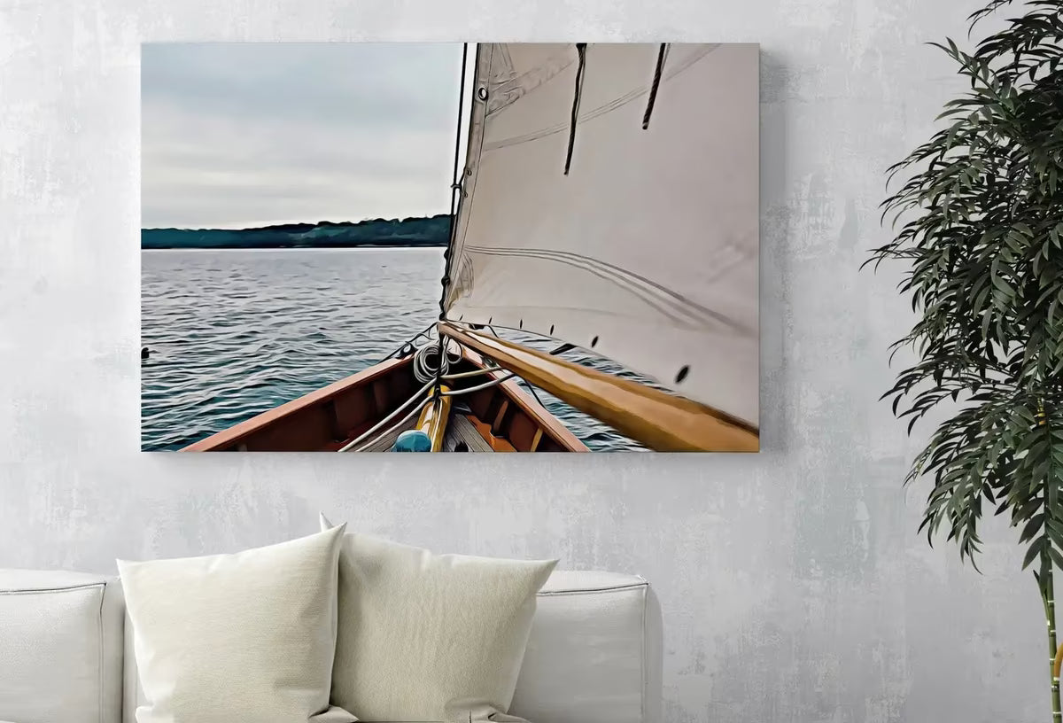 Sailboat Painting Nautical Wall Art. Instant Download Sailboat Print. Seascape Digital Painting of Boats Artwork. Printable Sailing Prints – Printable Wall Art