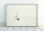 Sailboat Print Nautical Wall Art. Minimalist Boat Artwork. Lone Sail Boat at Sea. Neutral Sailboat Decor. Printable  Print – Printable Wall Art