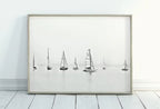 Sailboats Artwork Print Nautical Wall Art. Minimalist Sailing Art. Boats on Open Sea. Black and White Sailboat Decor. Printable Download Art – Printable Wall Art