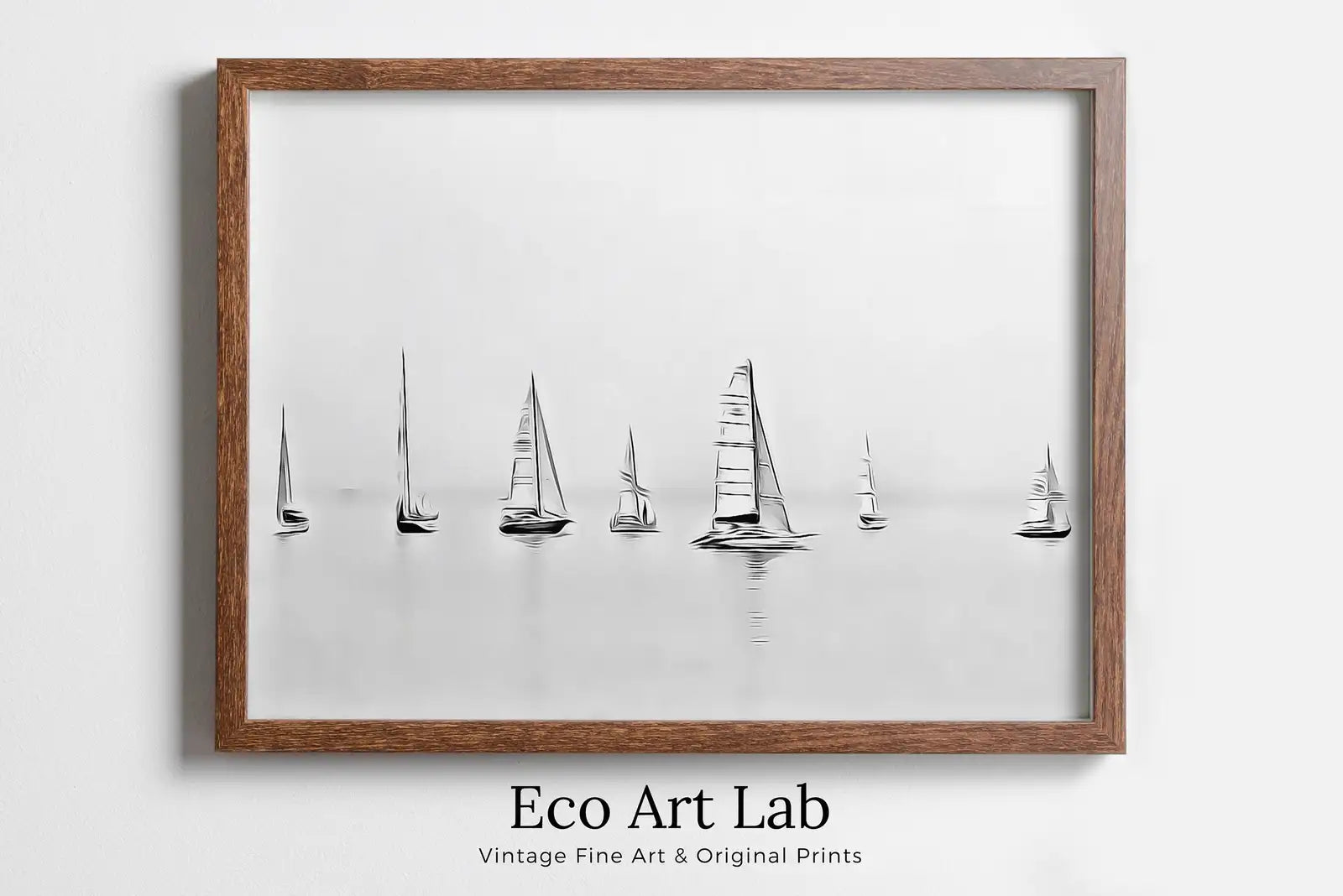 Sailboats Artwork Print Nautical Wall Art. Minimalist Sailing Art. Boats on Open Sea. Black and White Sailboat Decor. Printable Download Art – Printable Wall Art Digital Download – Digital Download