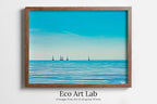 Impression de voiliers, art mural nautique. Art à télécharger, voiliers en mer, peinture numérique, art mural côtier coloré. Art mural à imprimer
