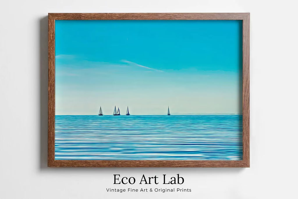 Sailboats Print Sailing Nautical Wall Art. Downloadable Art Sail Boats at Sea Digital Painting Colorful Coastal Wall Art. Printable Wall Art – Printable Wall Art