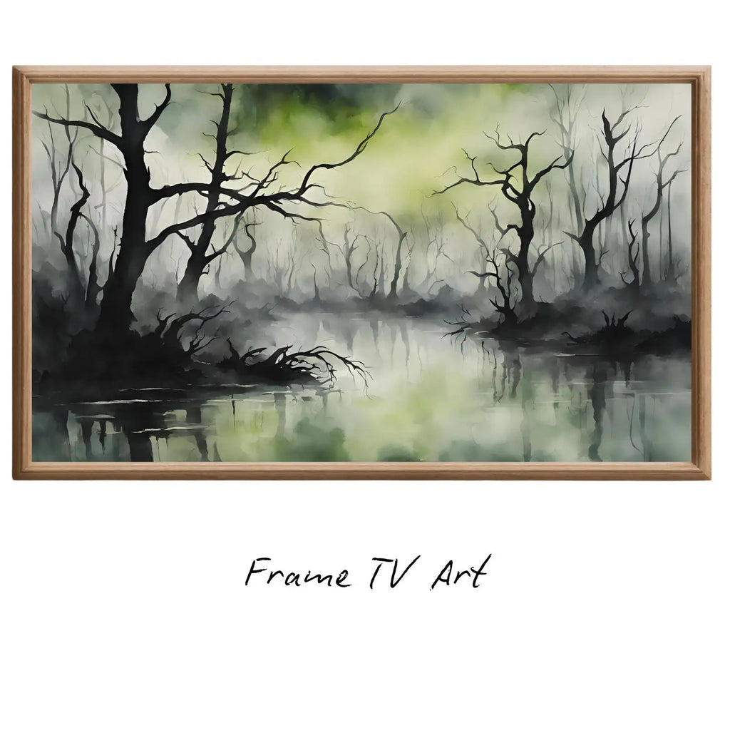 Samsung Frame Art for 4K TV I Dark Green Minimalist Wall Decor I Unique Artwork for Frame TV – Frame TV Digital Download Art – Digital Download