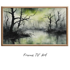 Samsung Frame Art for 4K TV I Dark Green Minimalist Wall Decor I Unique Artwork for Frame TV – Frame TV Digital Download Art – Digital Download