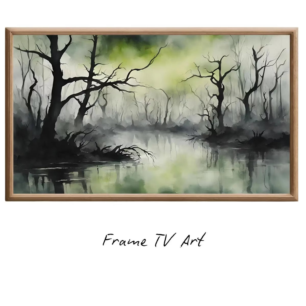 Samsung Frame Art for 4K TV I Dark Green Minimalist Wall Decor I Unique Artwork for Frame TV – Frame TV  Art