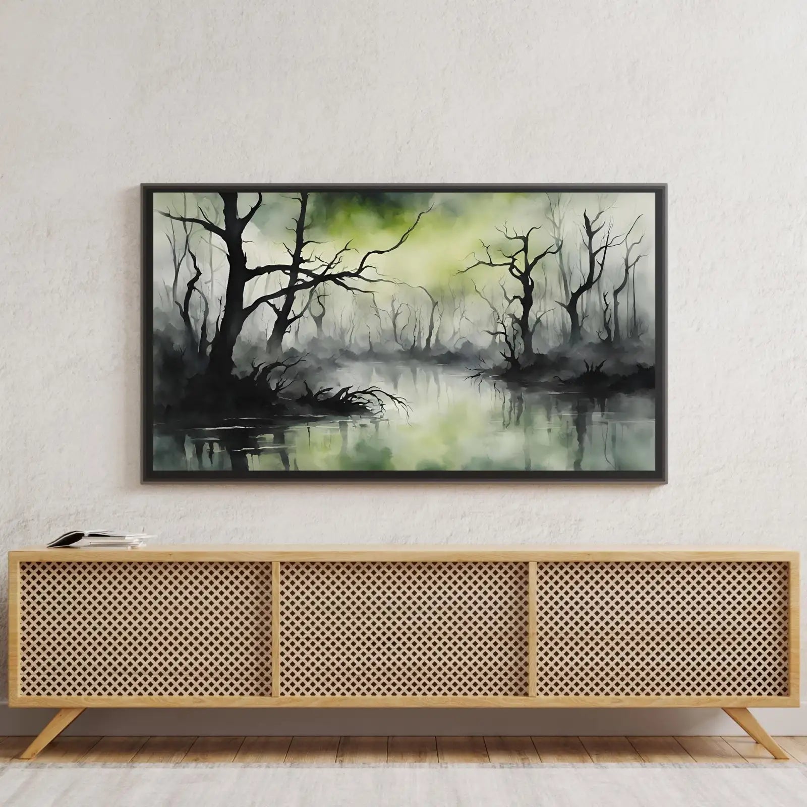 Samsung Frame Art for 4K TV I Dark Green Minimalist Wall Decor I Unique Artwork for Frame TV – Frame TV Digital Download Art – Digital Download