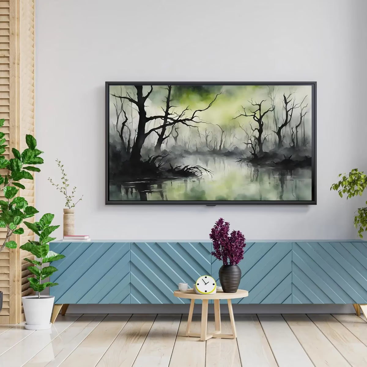 Samsung Frame Art for 4K TV I Dark Green Minimalist Wall Decor I Unique Artwork for Frame TV – Frame TV  Art