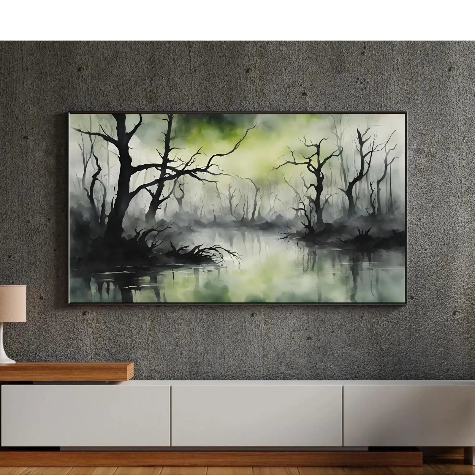 Samsung Frame Art for 4K TV I Dark Green Minimalist Wall Decor I Unique Artwork for Frame TV – Frame TV Digital Download Art – Digital Download