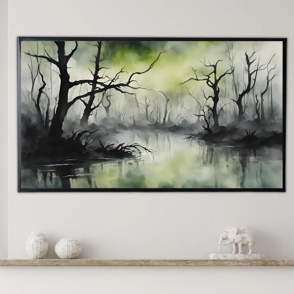 Samsung Frame Art for 4K TV I Dark Green Minimalist Wall Decor I Unique Artwork for Frame TV – Frame TV Digital Download Art – Digital Download