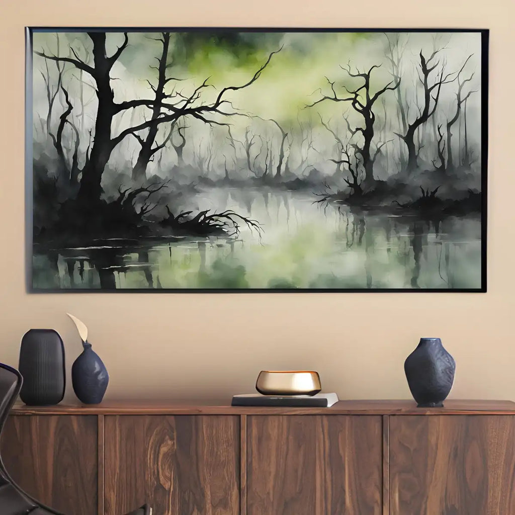 Samsung Frame Art for 4K TV I Dark Green Minimalist Wall Decor I Unique Artwork for Frame TV – Frame TV Digital Download Art – Digital Download