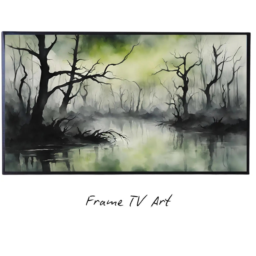 Samsung Frame Art for 4K TV I Dark Green Minimalist Wall Decor I Unique Artwork for Frame TV – Frame TV Digital Download Art – Digital Download