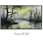 Samsung Frame Art for 4K TV I Dark Green Minimalist Wall Decor I Unique Artwork for Frame TV – Frame TV Digital Download Art – Digital Download