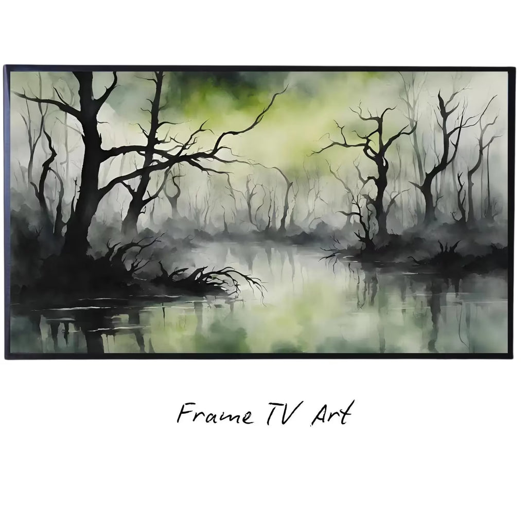 Samsung Frame Art for 4K TV I Dark Green Minimalist Wall Decor I Unique Artwork for Frame TV – Frame TV  Art