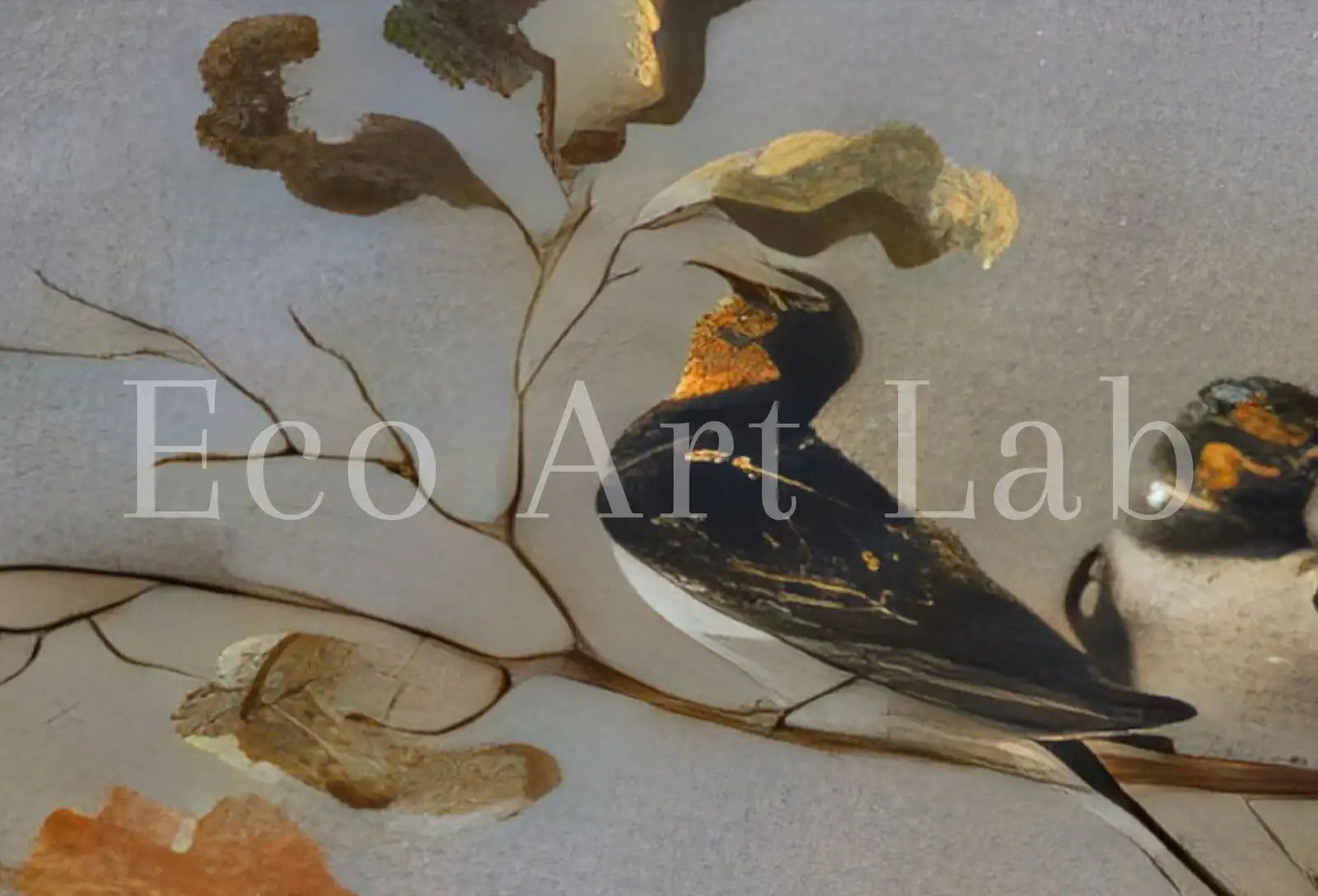Included artwork preview showing first selection of artworks from Samsung Frame TV 4K: Group of Birds Perched on Branches. Oil Vintage Painting (1630).