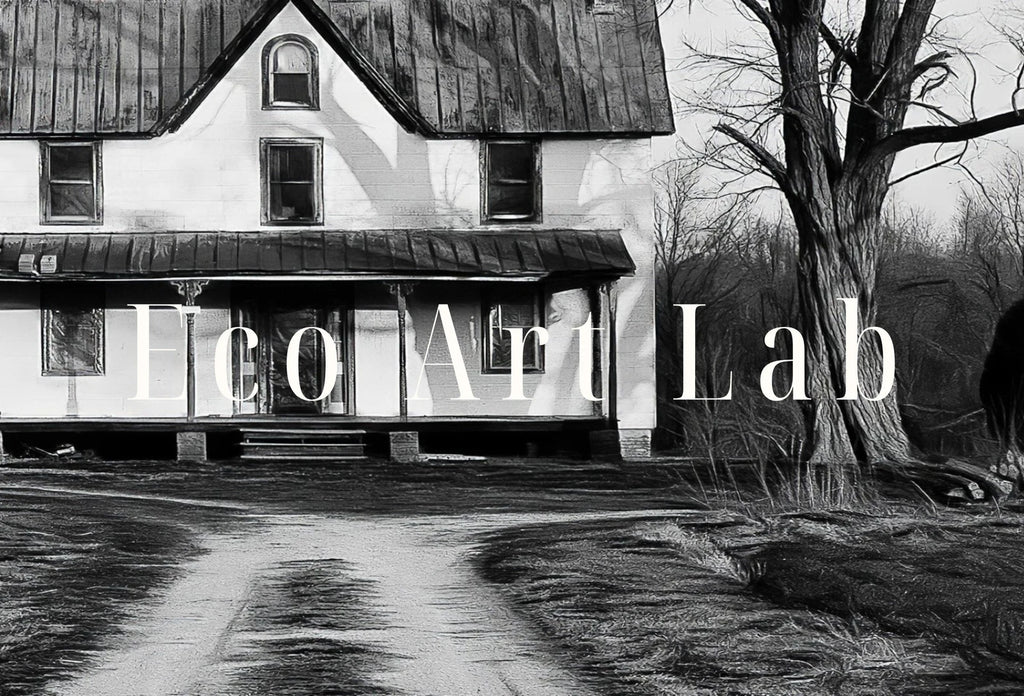 Detail view of artwork from Samsung Frame TV Art 4K Abandoned Haunted House. Dark Creepy Landscape Instant Download. Scary Frame TV Art. Art for the Samsung Frame TV. (variation 1)