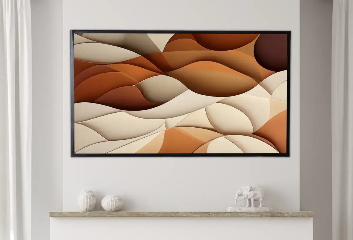 Detail view of artwork from Samsung Frame TV Art 4K Abstract 3D Texture Art. Neutral Minimalist Abstract Modern Art. Abstract Pattern Instant Download Art for TV.. (variation 2)