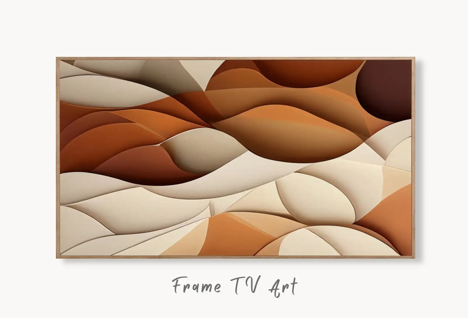 Samsung Frame TV Art 4K Abstract 3D Texture Art. Neutral Minimalist Abstract Modern Art. Abstract Pattern Instant Download Art for TV. displayed on Samsung Frame TV on a living room wall.