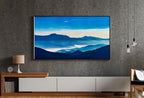 Detail view of artwork from Samsung Frame TV Art 4K Abstract Blue Mountain Landscape Wall Art. Instant Download Mountain Digital Painting Blue Wall Art for the Frame TV. (variation 1)